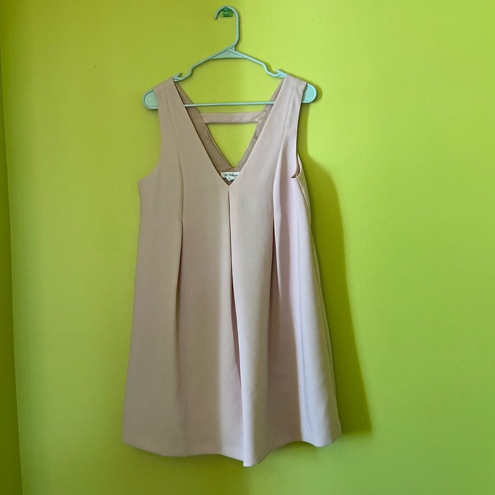 BCBGeneration Light Pink V-Neck Mini Dress